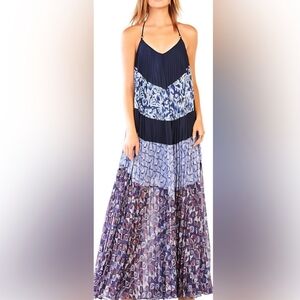 BCBGMaxAzria Navy and White Maxi Dress